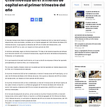 El mercado transaccional de Chile moviliza un 67% menos de capital en el primer trimestre del ao